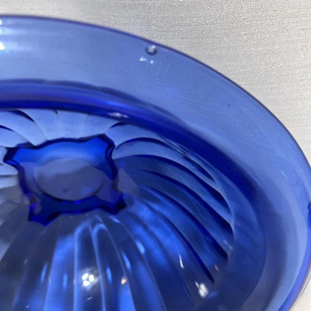 VTG Nest Of 4 Hazel Atlas PILLAR OPTIC Cobalt Blue Mixing Bowl Set